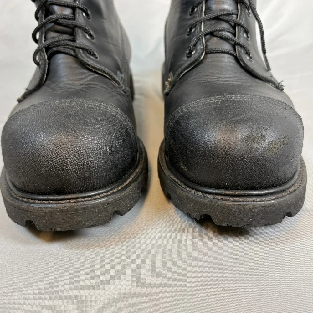 Weinbrenner USA Mens Vtg  Fire Fighting Workwear Black Leather Boots 11W Grunge